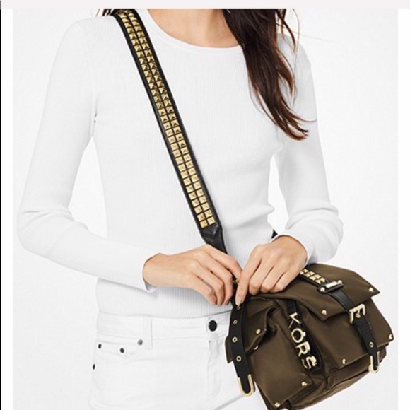 Michael Kors Bags Michael Kors Studded Satin Olive Crossbody Poshmark